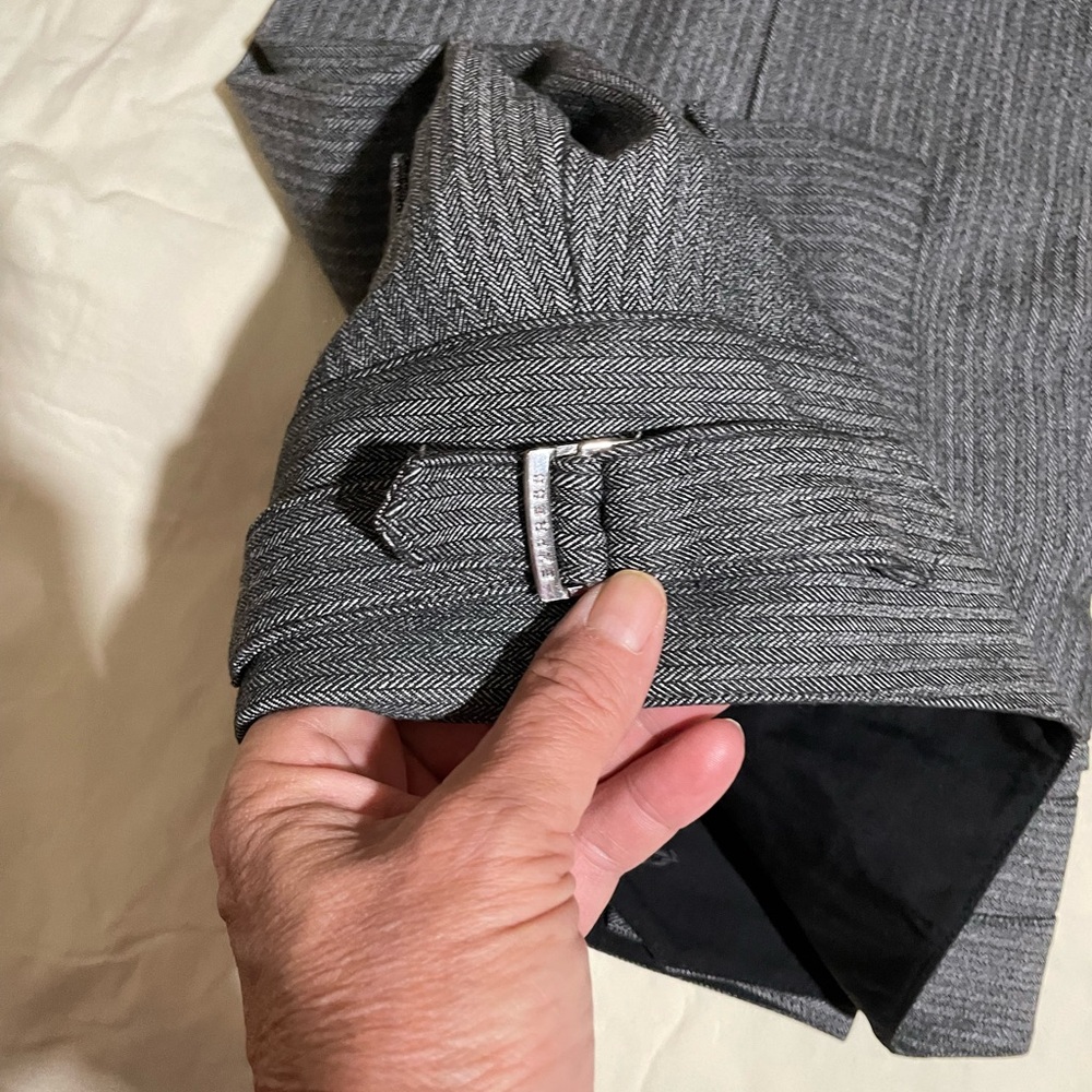 Express Gray Herringbone Trousers